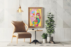 Colorful Face Painting Of Woman Wall Art