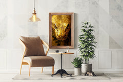 Golden Anaconda Snake Wall Art