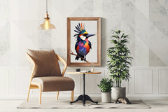 Watercolor Kingfisher Bird Wall Art