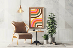 Drawing Colored Curved Lines Wall Art - beink online art store