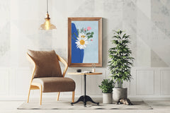 Flowers With Blue Vase Wall Art