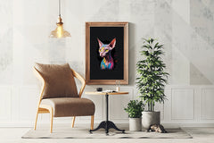 Painting of Colorful Sphynx Cat Animal Wall Art