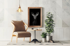 White-Tailed Deer Black & White Wall Art