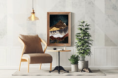 Marbled Mountain Modern Wall Art