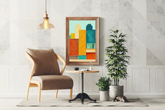 Creative Building Shape Abstract Wall Art