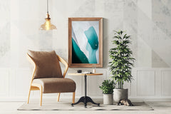 Green Water Color With White Background Abstract Wall Art