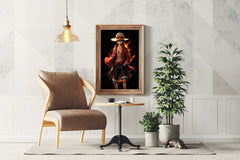 Monkey D. Luffy Character  on Fire Anime Wall  Art