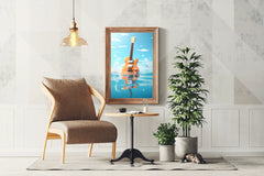 Guitar Drowned In Water Wall Art