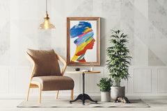 Color Portrait Of A Human Head Wall Art