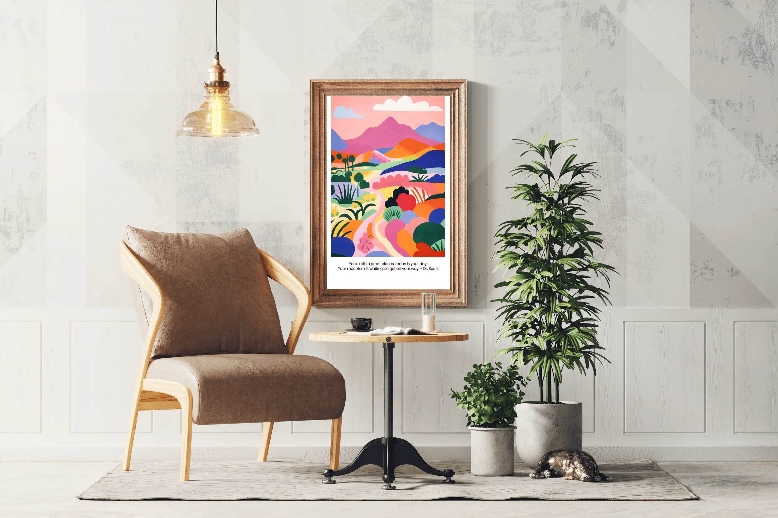Colorful Painting of The Mountain Path Art - beink online art store