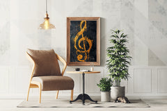 Yellow Musical Notes Wall Art