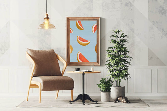 Drawing Orange Slices Wall Art - beink online art store