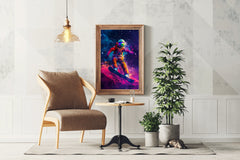 An astronaut riding a surfboard The concept of space travel wall art