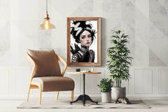 Lady with Feather Clothes Wall Art - beink online art store