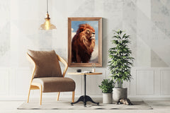 Watercolor Painting of a Lion Wall Art