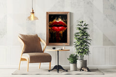 Oil Painting Of A Beautiful Woman's Lips