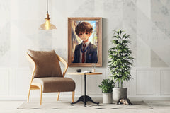 Anime style portrait of young Student school in Uniform  Wall  Art