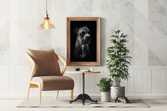 Boxer Dog Black & White Wall Art