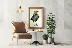 Black Bird - Watercolor Modern Wall Art - beink online art store