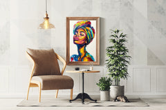 African Woman Painting Wall Art