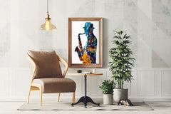 African Male Saxophonist Wall Art