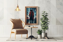 Cyberpunk Warrior In Urban Scenery Anime Wall Art