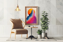 Colorful Layered Sunrise Wall Art