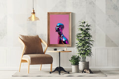 Metallic Human Head Wall Art