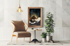 Copper and Gold Mountain Modern Wall Art