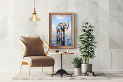 Colorful Robotic Elephant Animal Wall Art