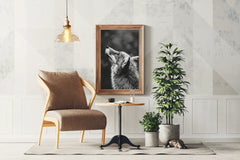 Coyote Black & White Wall Art