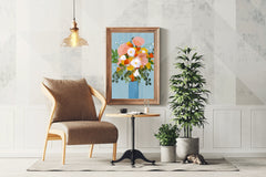 Painting Beautiful Flowers in A Vase Wall Art