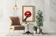 Red Lipstick On The Lips Wall Art