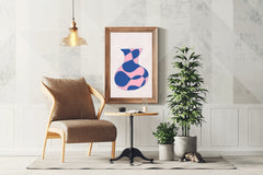 Pink And Blue Vase Wall Art