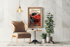 Ferrari F8 Full Red Wall Art