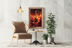 Fiery Rock Guitar Wall Art