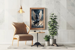 Black Unicorn With Horns Animal Wall Art