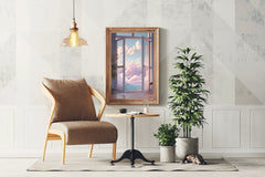 Room with window and surreal view Anime Wall  Art