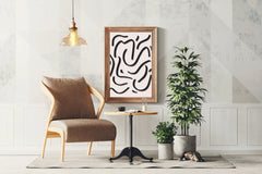 Black Spiral Lines Wall Art