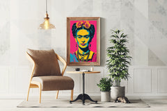 Frida Kahlo Pink Pop Art  Wall Art