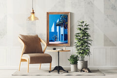 3D Geometric Getaway- Blue Home Modern Art