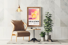 Lemon Gin Drink Wall Art