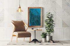 Blue Bird Feather Abstract Wall Art