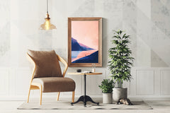 Lonely Wanderer in Pink Sunset Wall Art