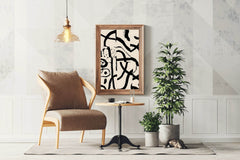Black Ink Scribble Modern Wall Art - beink online art store
