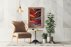 Dark Multicolor Lines Abstract Wall Art