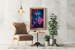 Galactic Rock Guitar Wall Art