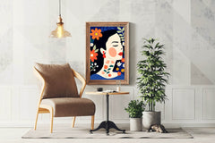 A Painting Of a Woman Decorated With Flowers - beink online art store