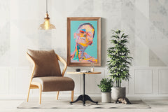 Colorful Face With Brush Strokes Wall Art