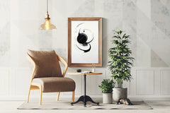 Black and White Painting Abstract Wall Art